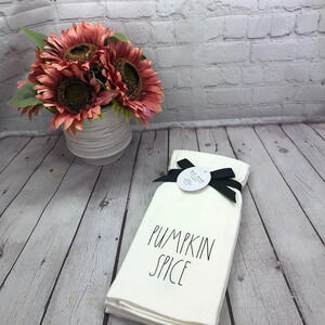 Rae Dunn PUMPKIN SPICE kitchen towels set of 2